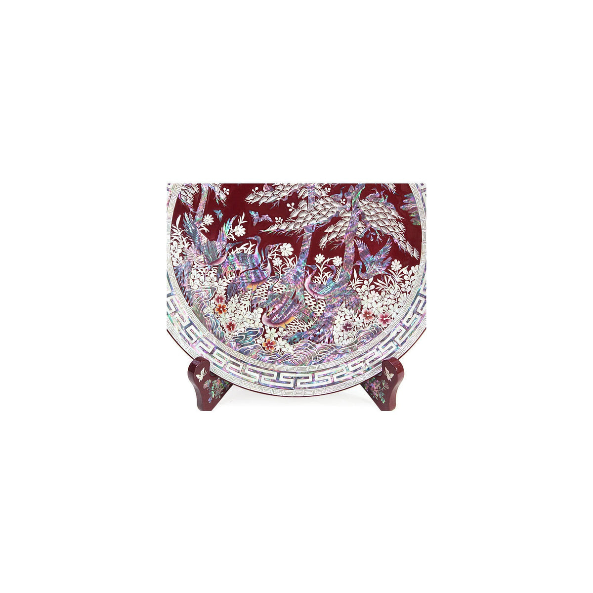 Masterpiece Najeon Moon Pine & Crane Round Tray Red, 30 cm – detail view 5 [KS-CUT:P0000KNR:44307816ea63]