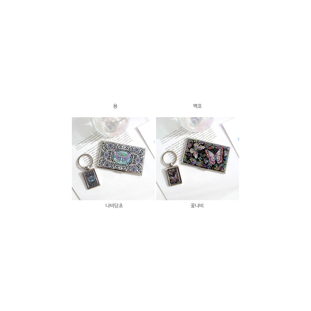 2-Piece Set: Mother of Pearl Business Card Case Keyring N – detail view 5 [KS-CUT:P0000VSU:c8bc8f0c4278]