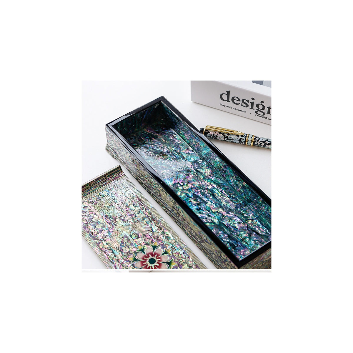 Premium Najeon Flower Arabesque Seonbi Scholar Scholar's Pen Case – detail view 5 [KS-CUT:P0000DNT:611e6c7d5116]