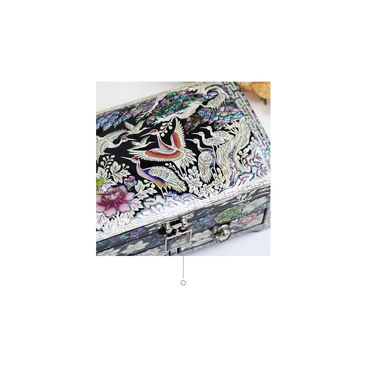Masterpiece Najeonchilgi New Pine & Crane 1 Tier Drawer Mother of Pearl Jewelry Box Jewelry Box, 18 cm (Master Artisan Kim Young-man) – detail view 5 [KS-CUT:P0000QEC:ebce6589c5df]