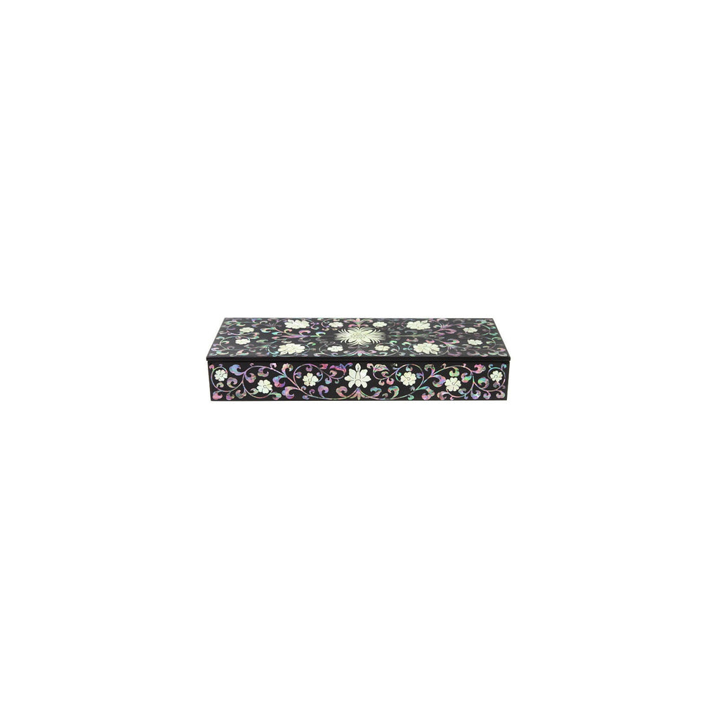 Premium Najeon Arabesque Pen Case Black Large (Peony Grape) (Master Artisan Jang Tae-bok) – detail view 5 [KS-CUT:P0000KWA:033ff843be3a]