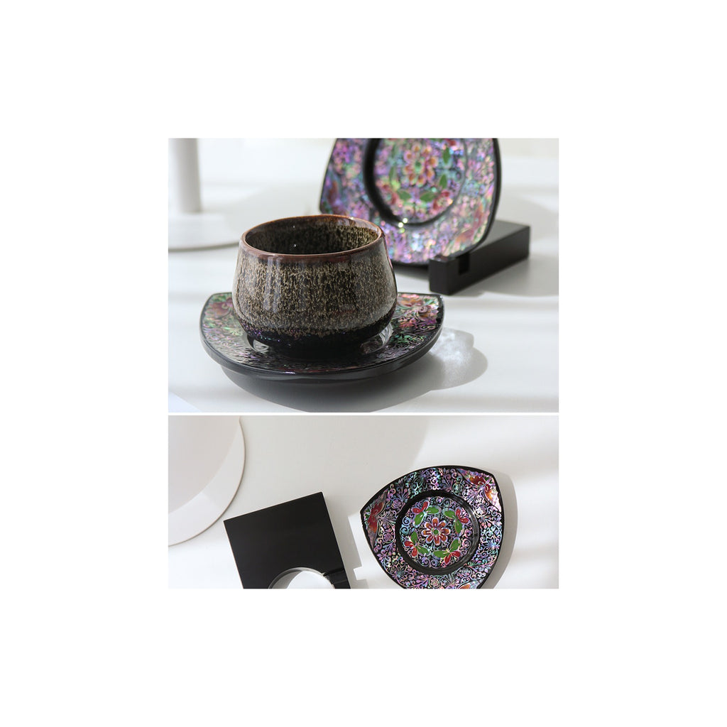 2-Piece Set: Najeonchilgi Butterfly Arabesque Tea Coaster Large & Ornament Stand (Master Artisan Lee Won-geun) – detail view 5 [KS-CUT:P0000IEN:47b80eef8e95]