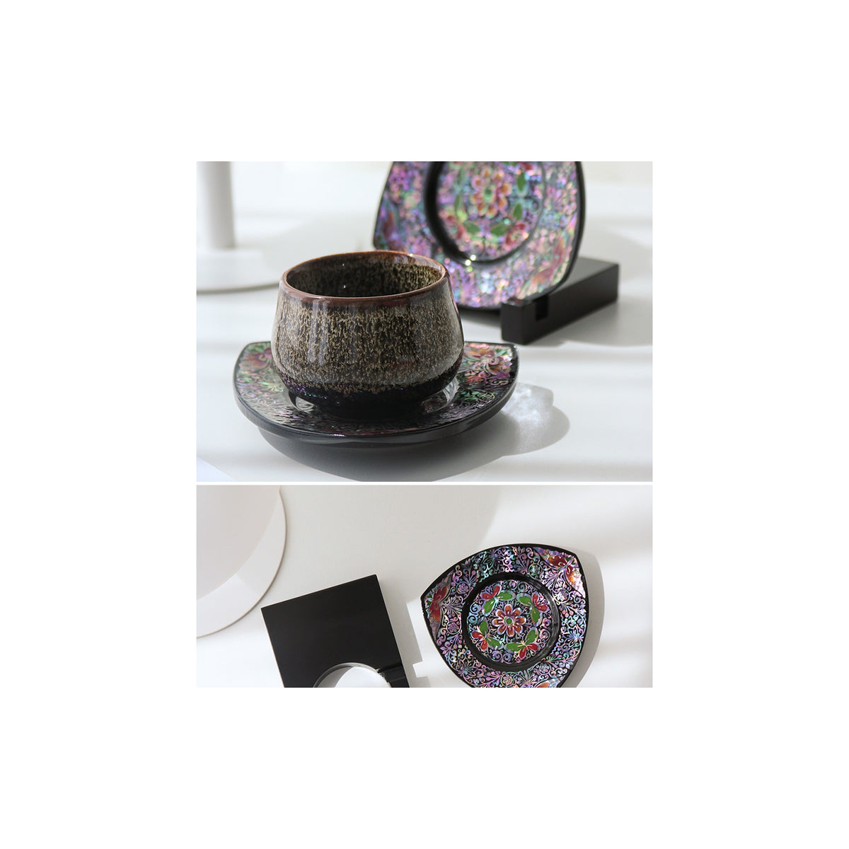 2-Piece Set: Najeonchilgi Butterfly Arabesque Tea Coaster Large & Ornament Stand (Master Artisan Lee Won-geun) – detail view 5 [KS-CUT:P0000IEN:47b80eef8e95]