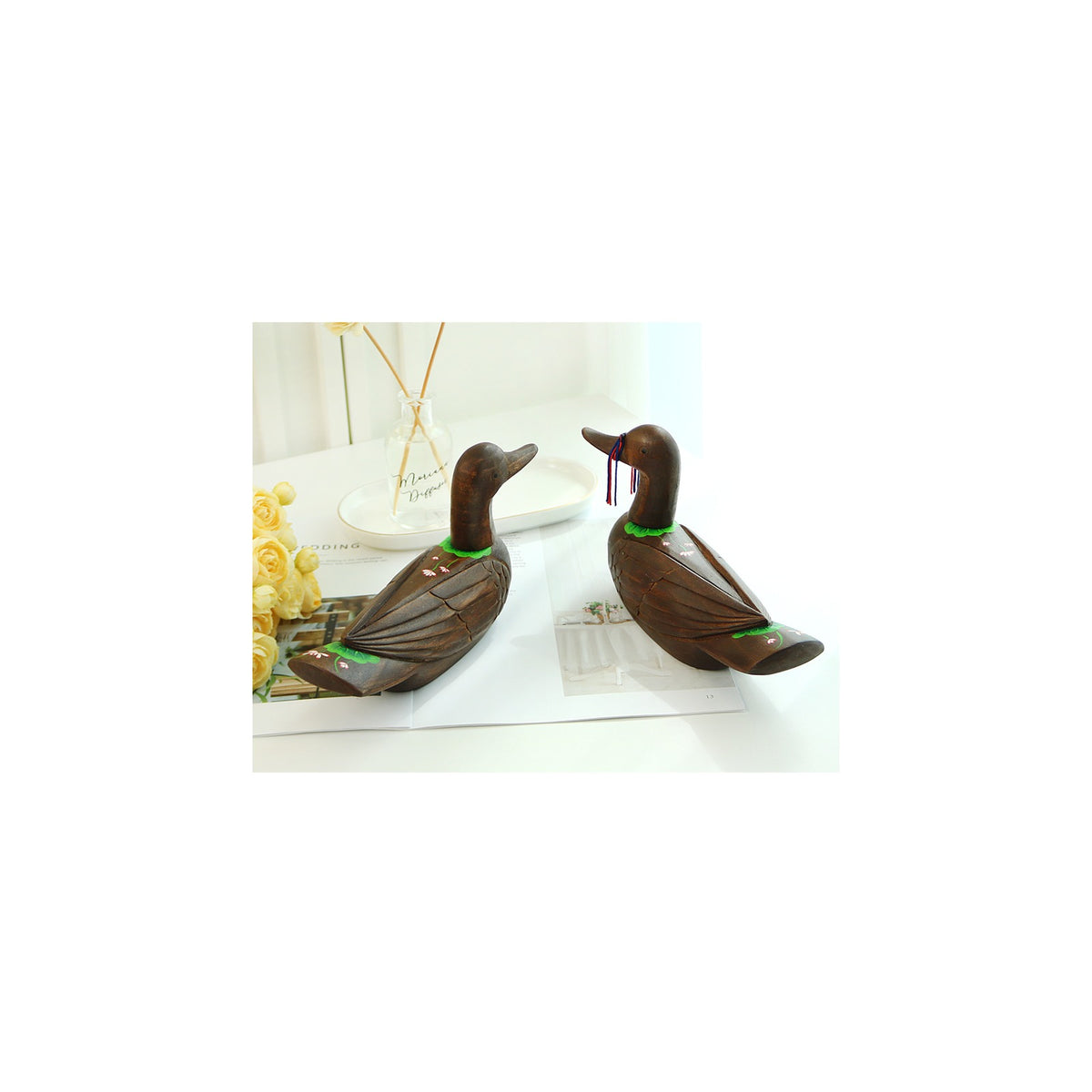 Wild Goose Wood Carved Set (Lotus Medium) Wood Carved Box Wedding Pyebaek Box Wild Goose – detail view 5 [KS-CUT:P0000LAZ:96ef0cf63958]