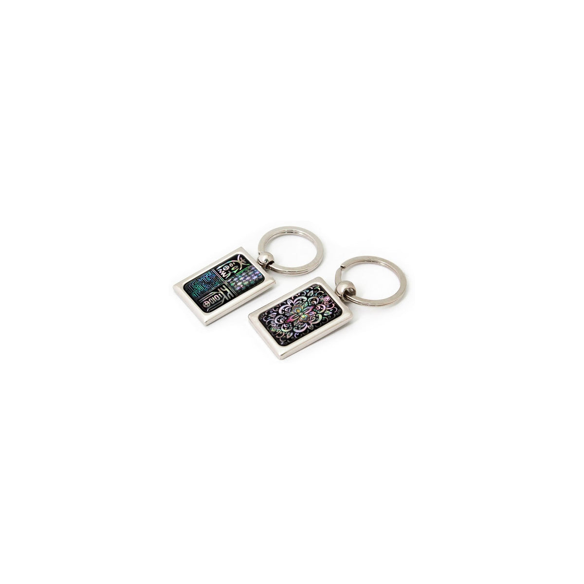 Najeon Square Keyring (Arabesque Moon Crane Arabesque Dragon) – detail view 5 [KS-CUT:P0000GWF:9ee696c53420]
