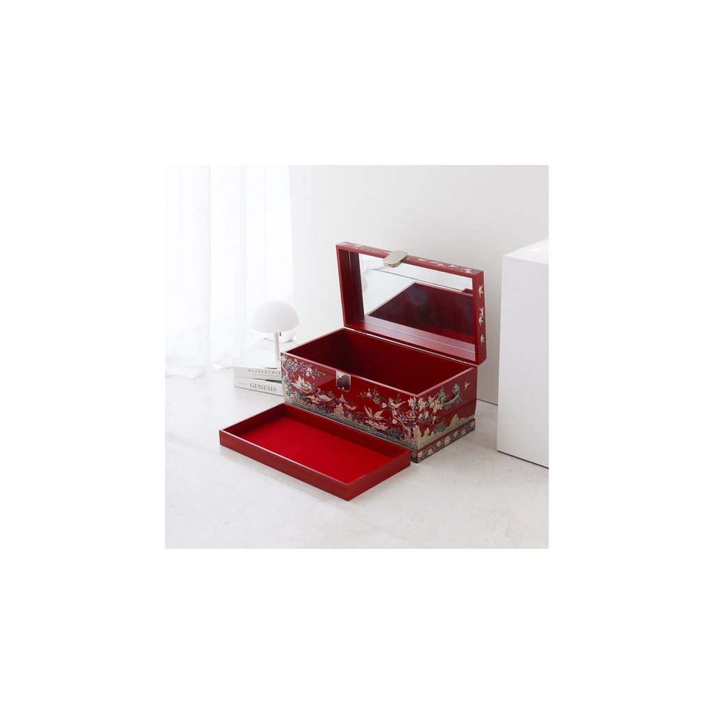 Masterpiece Najeon Bridal Painted Peony of Wealth Bongchae Wedding Box (Red) – detail view 5 [KS-CUT:P0000MPD:36b94fbe6cb6]