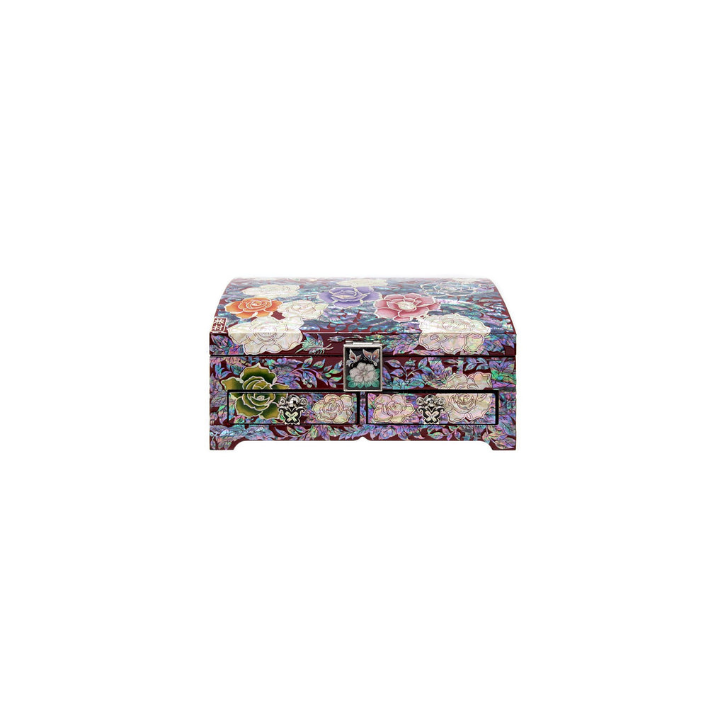 Masterpiece Najeonchilgi Rose Drawer Mother of Pearl Jewelry Box (Red) Jewelry Box, 21 cm (Master Artisan Kim Young-man) – detail view 5 [KS-CUT:P0000MXY:a0cb51a5fe4b]