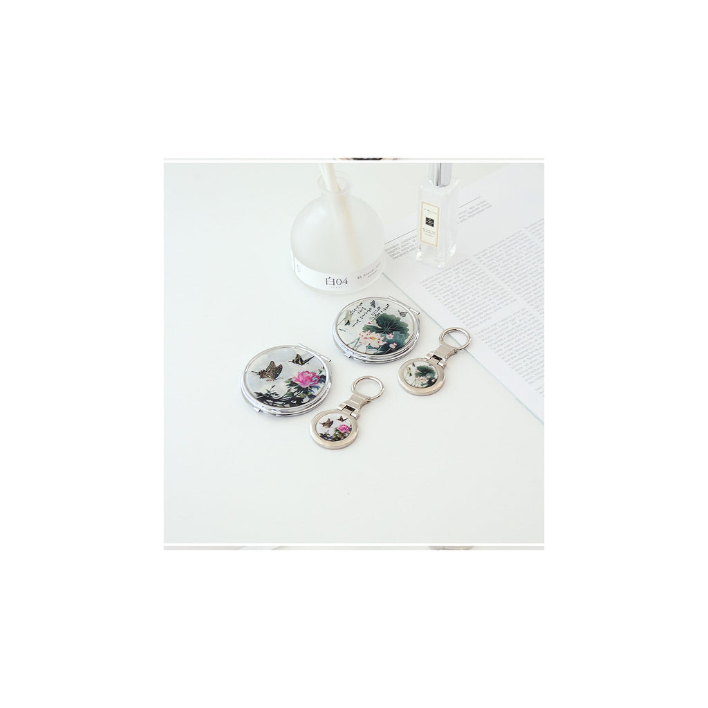 2-Piece Set: Najeon Hand Mirror Keyring Set (Damhwa Butterfly) – detail view 6 [KS-CUT:P0000PWS:511dae84817f]