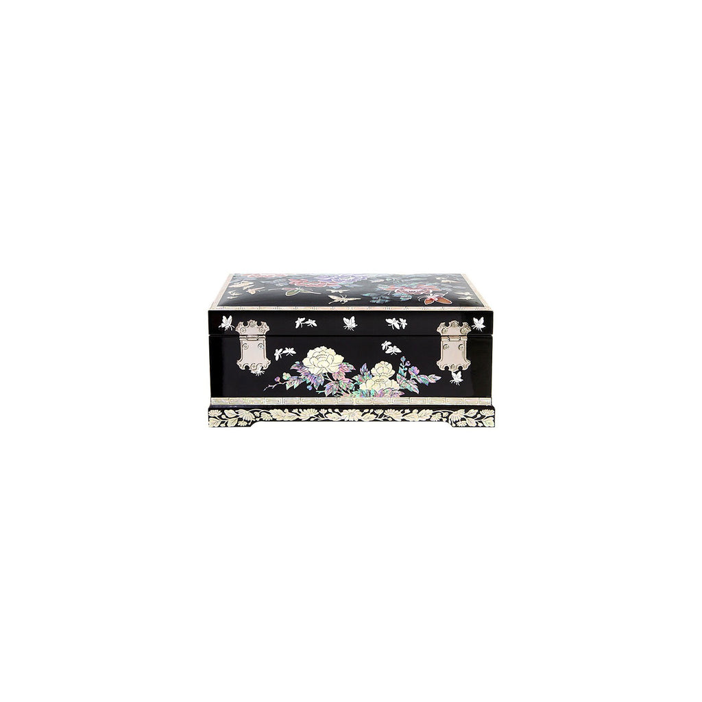 Premium Najeonchilgi 2 Tier Birds & Flowers Peony Black Mother of Pearl Jewelry Box Jewelry Box Yedan Wedding Gift Box, 24 cm – detail view 6 [KS-CUT:P0000LZO:c2346b312b0c]