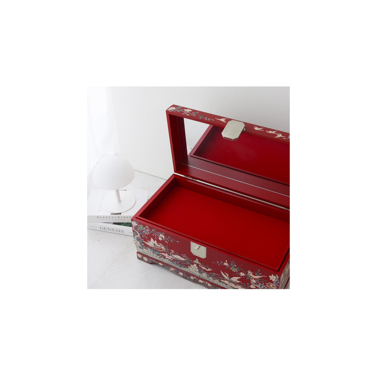 Masterpiece Najeon Bridal Painted Peony of Wealth Bongchae Wedding Box (Red) – detail view 6 [KS-CUT:P0000MPD:eb6f3c46f745]