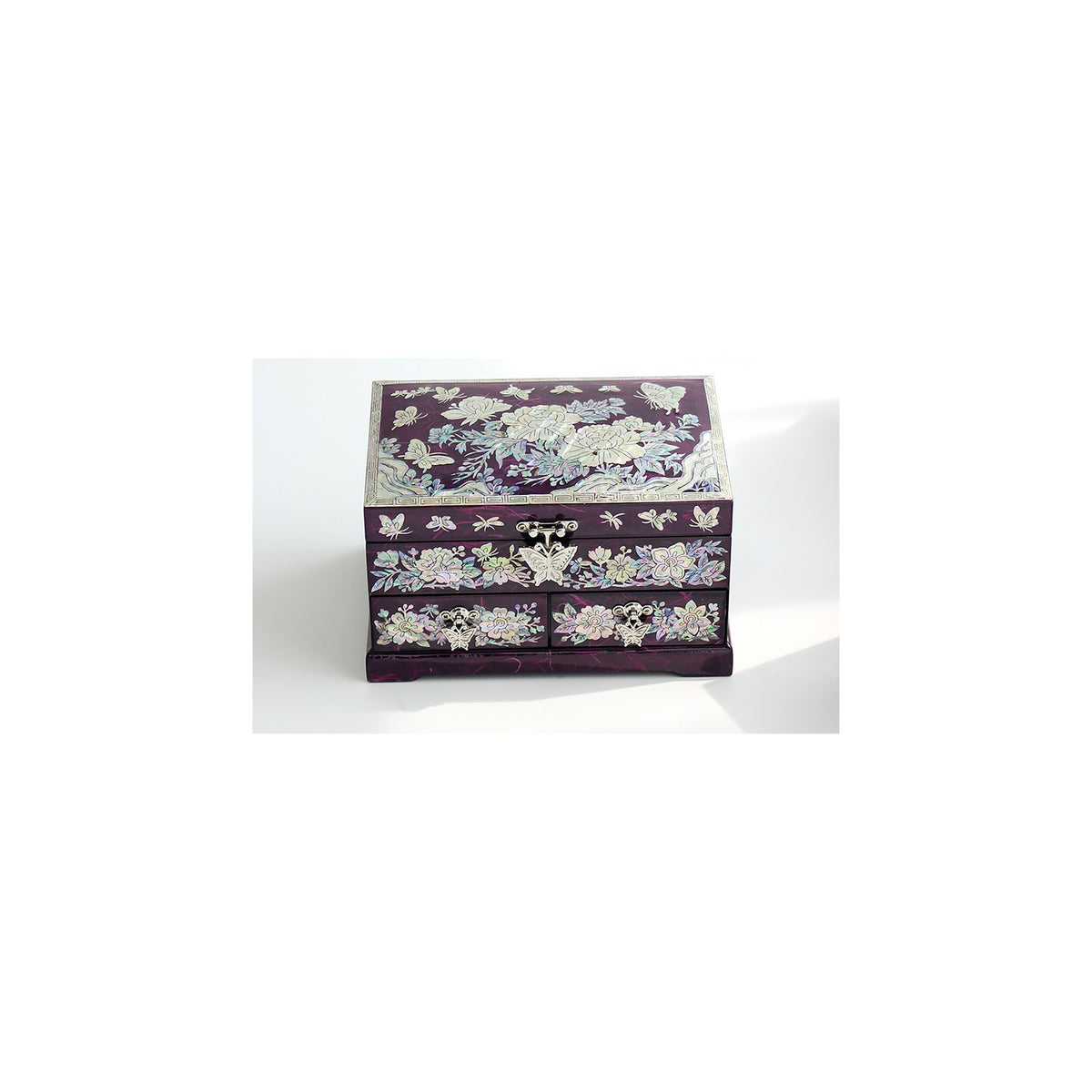 Najeonchilgi 1 Tier Hanji (Peony)2 Drawer Mother of Pearl Jewelry Box Jewelry Box – detail view 6 [KS-CUT:P0000QRW:6b639bbd69e6]