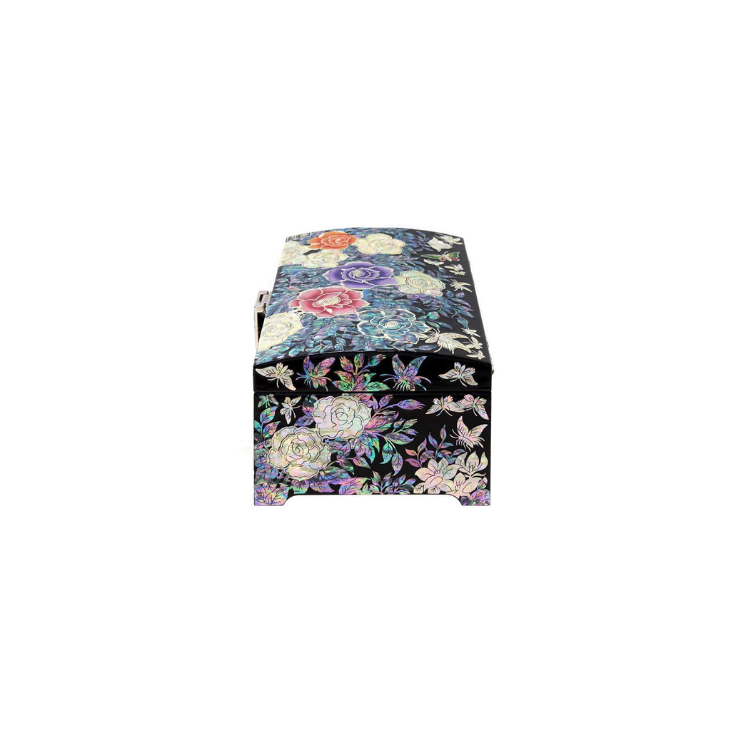 Masterpiece Najeonchilgi Rose Drawer Mother of Pearl Jewelry Box (Black) Jewelry Box, 21 cm (Master Artisan Kim Young-man) – detail view 6 [KS-CUT:P0000MXX:fe223e83a85b]