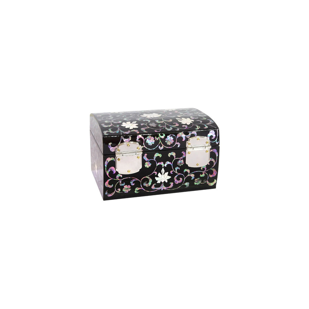 Najeonchilgi Black Lacquer Peony Arabesque 2 Tier Mother of Pearl Jewelry Box Jewelry Box, 16 cm (Master Artisan Jang Tae-bok) – detail view 6 [KS-CUT:P0000MGN:a114f3ad255f]