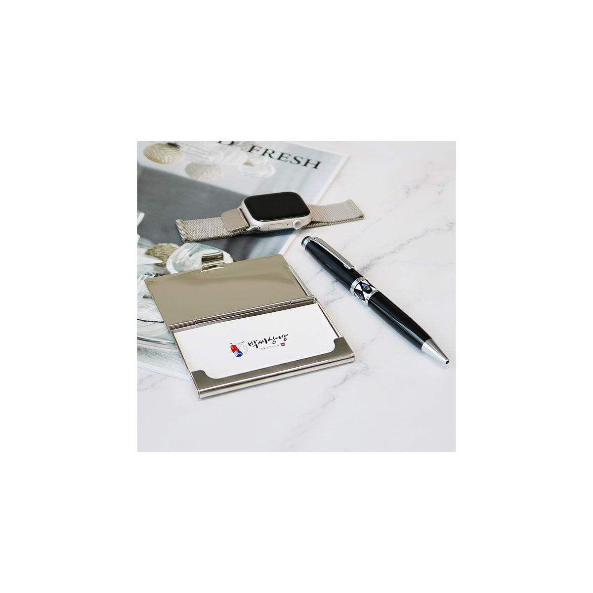 2-Piece Set: Gold Metal Business Card Najeon Gift Pen – detail view 6 [KS-CUT:P0000KSM:e889117f0c17]