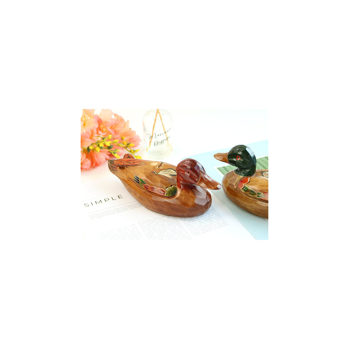 Premium Moon Crane Duck Set (Medium) Wood Carved Wedding Pyebaek Box Dragon – detail view 6 [KS-CUT:P0000IXF:57901e9dcbcf]