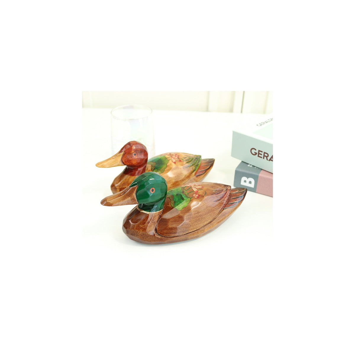 Premium Lotus Duck Set (Medium) Wood Carved Wedding Pyebaek Box Dragon – detail view 6 [KS-CUT:P0000IOZ:e8be5159cea6]