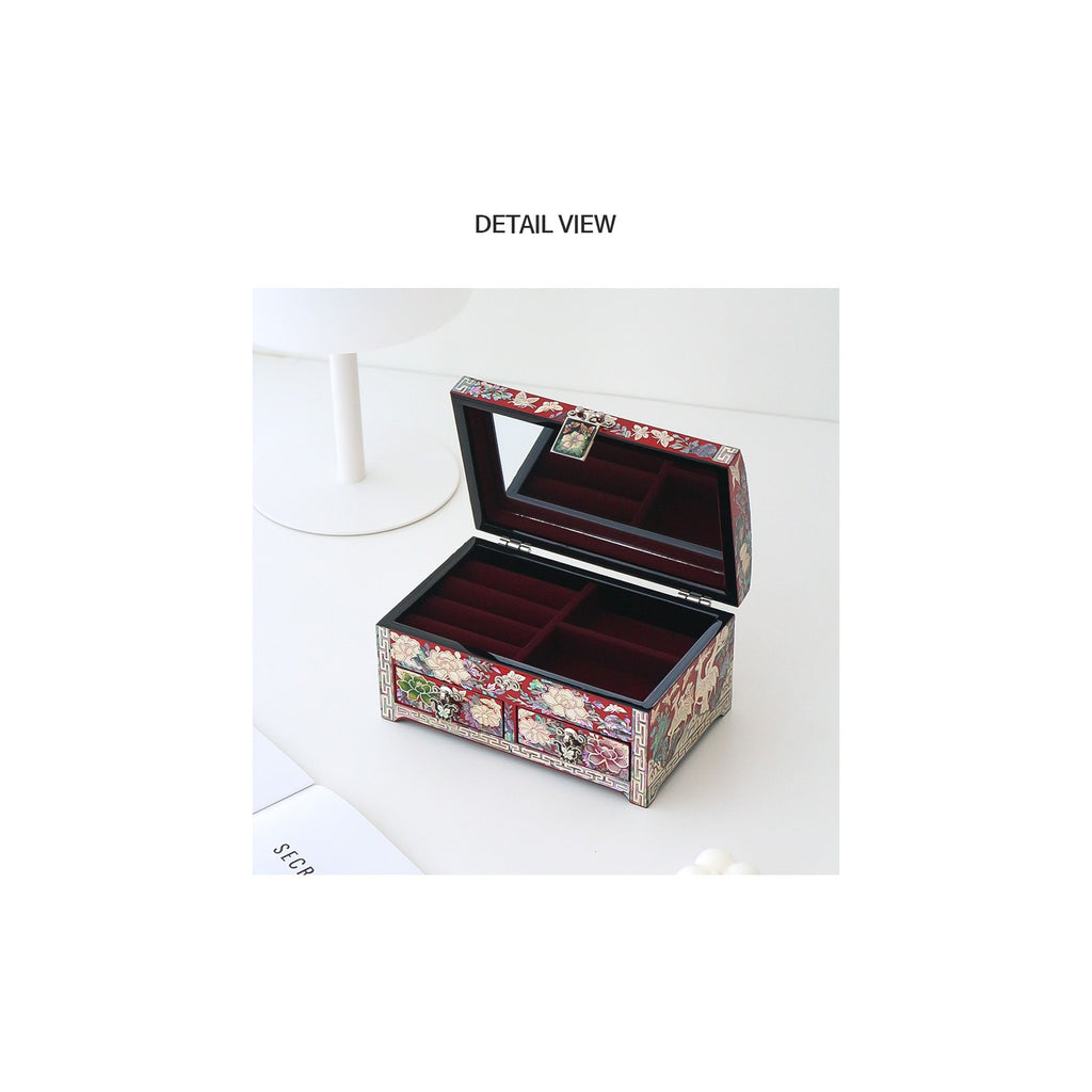 Masterpiece Najeonchilgi New Pine & Crane 1 Tier Drawer Mother of Pearl Jewelry Box Jewelry Box, 18 cm (Master Artisan Kim Young-man) – detail view 6 [KS-CUT:P0000QEC:1f9a320580a6]