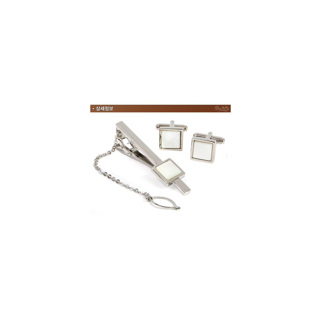Premium Square Mother of Pearl Tie Pin 2 Bell Set – detail view 6 [KS-CUT:P0000MEM:26d6df2950d7]