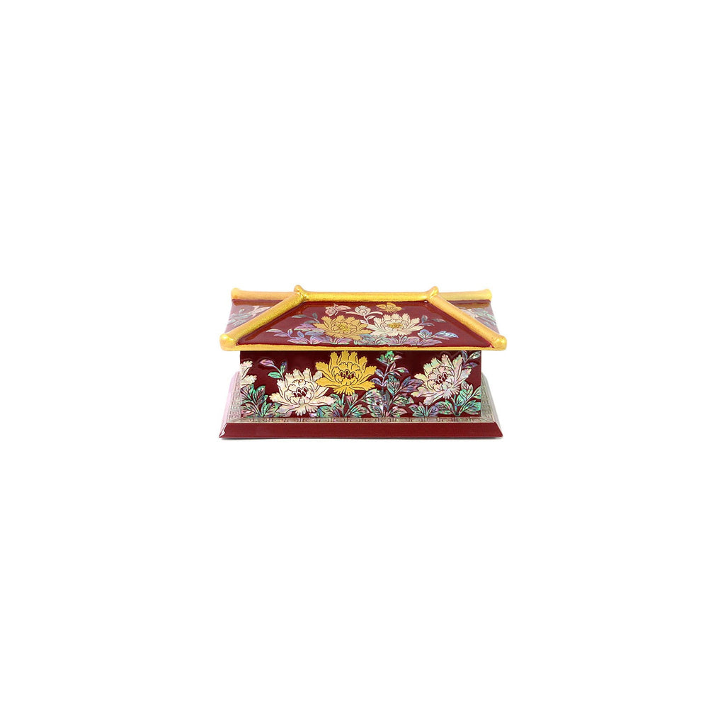 Masterpiece Najeon Gold Trimmed Peony Roof Tile Business Card Case (Master Artisan Kim Yong-gwan) – detail view 7 [KS-CUT:P0000HHB:27a0e77c9666]