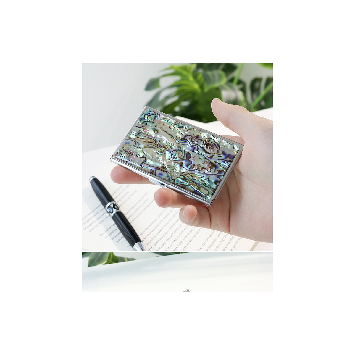 2-Piece Set: Premium Najeon Marbled Pattern Business Card Case Pen M – detail view 7 [KS-CUT:P0000RMU:27f74f774686]