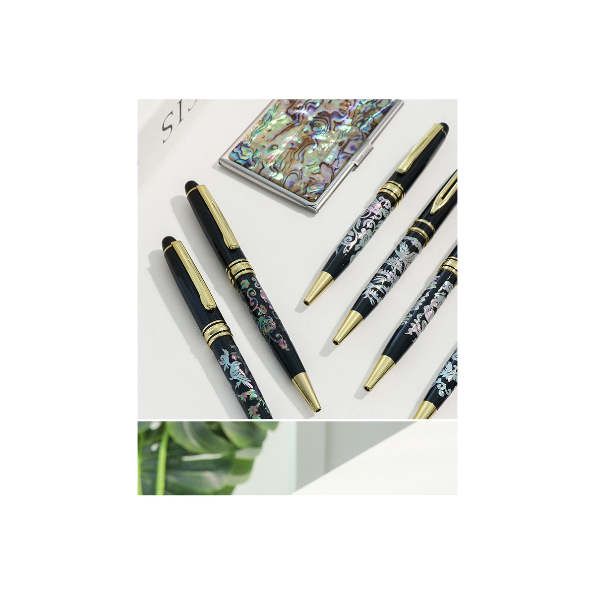 2-Piece Set: Premium Najeon Marbled Pattern Business Card Case Mother of Pearl Pen M – detail view 7 [KS-CUT:P0000RMT:ebf9d9e241b3]