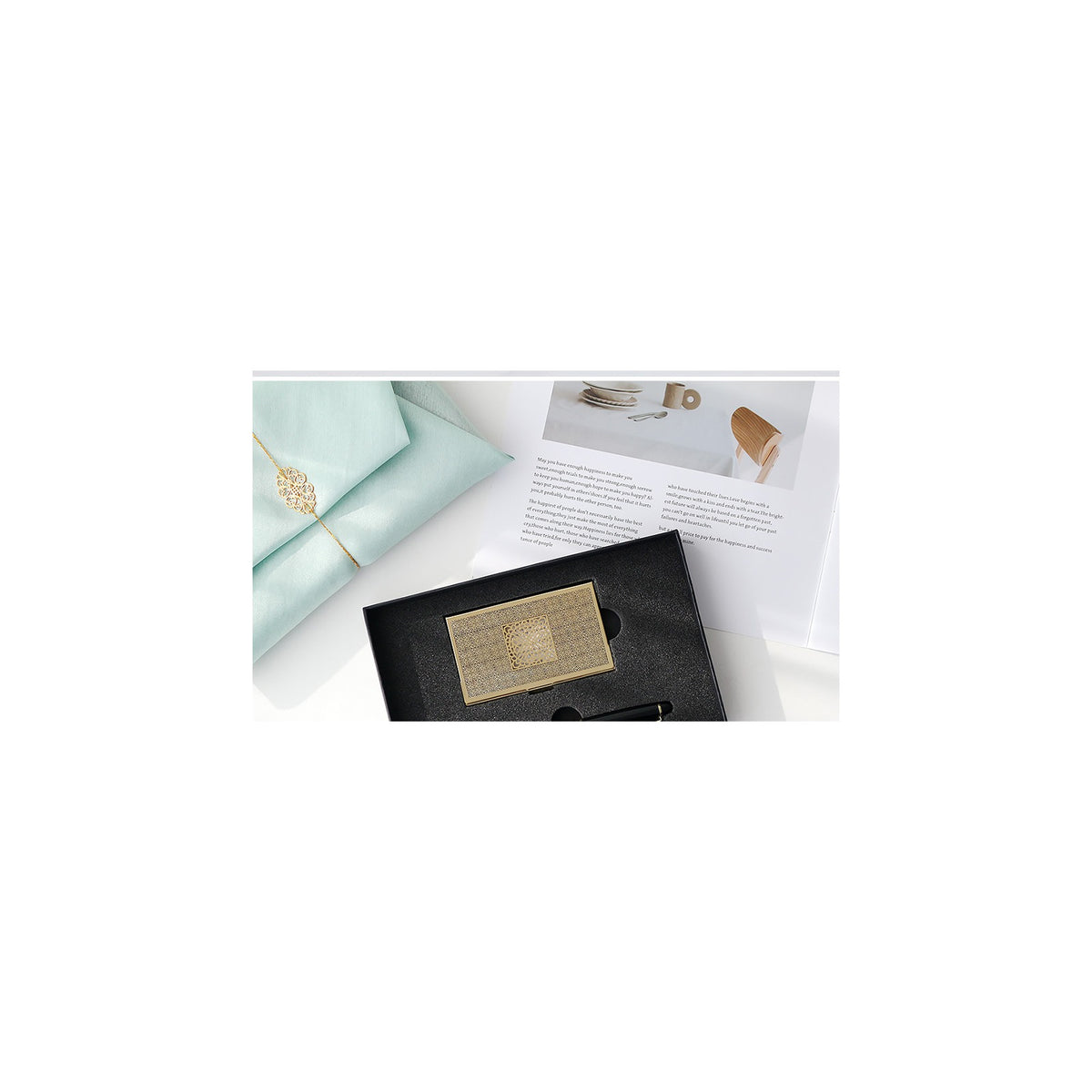 2-Piece Set: Gold Metal Business Card Najeon Gift Pen – detail view 7 [KS-CUT:P0000KSM:e826add9b4c1]