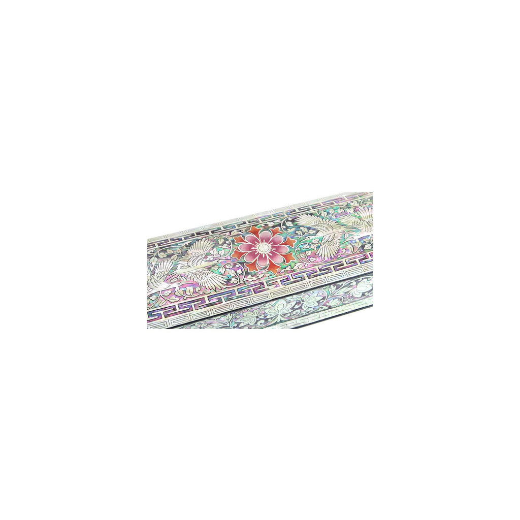 Premium Najeon Flower Pine & Crane Auto Open Pen Case (Master Artisan Jang Tae-bok) – detail view 7 [KS-CUT:P0000KMK:f0945ae8481f]