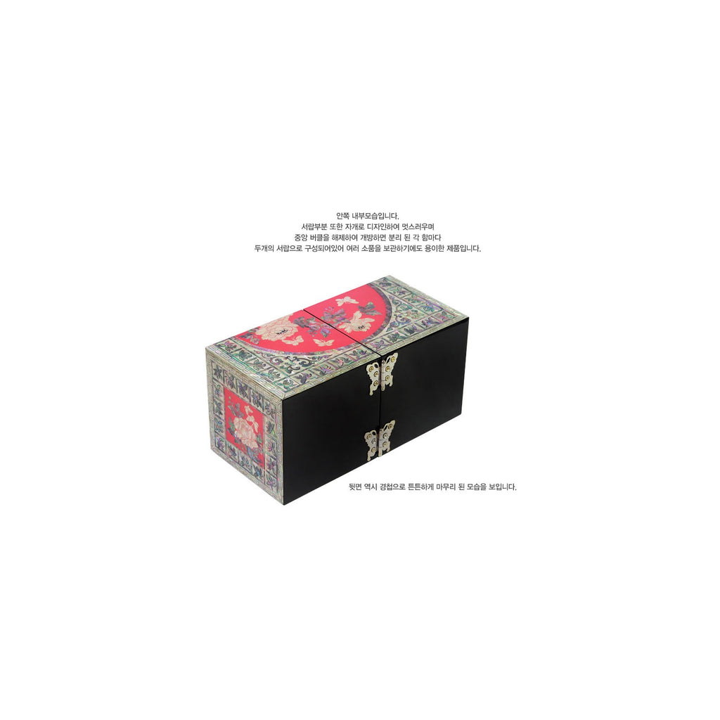 Masterpiece Najeonchilgi Double Lidded Large Peony of Wealth Secret Mother of Pearl Jewelry Box Jewelry Box (Master Artisan Park Jin-seop) – detail view 7 [KS-CUT:P0000HJJ:af8a987fb39f]