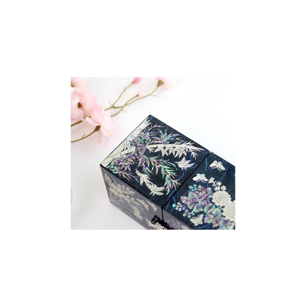 Hanji Mini Mother of Pearl Double Lidded Small (Four Gentlemen) Secret Jewelry Box Jewelry Box – detail view 7 [KS-CUT:P0000QNH:ace83f8931d4]