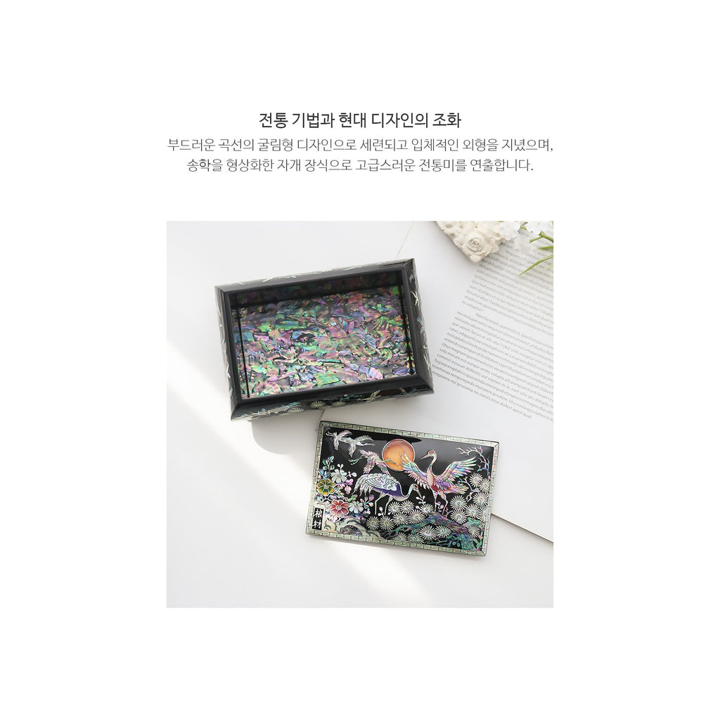 Masterpiece Najeon Rounded Pine & Crane Black Business Card Case – detail view 7 [KS-CUT:P0000HOP:4ad38b61b7f7]