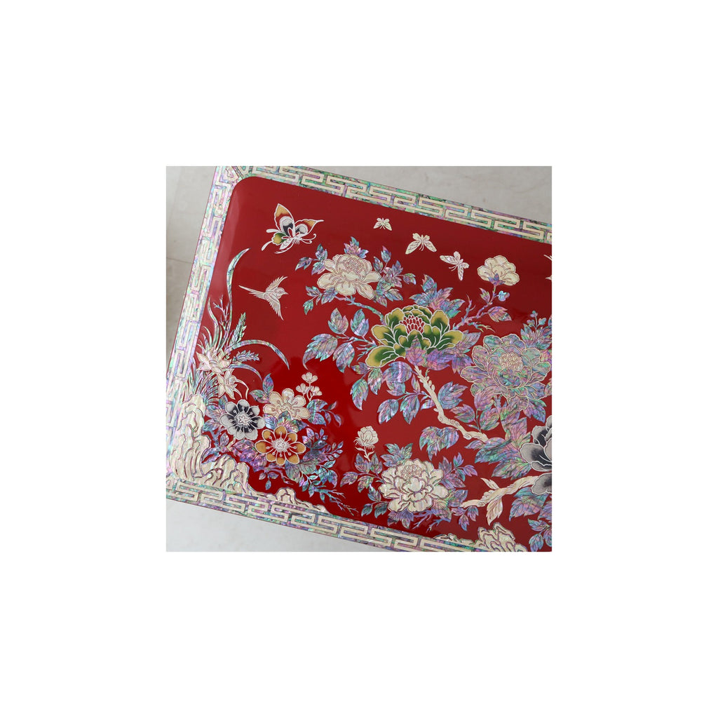 Masterpiece Najeon Bridal Painted Peony of Wealth Bongchae Wedding Box (Red) – detail view 7 [KS-CUT:P0000MPD:97b828e8fe58]