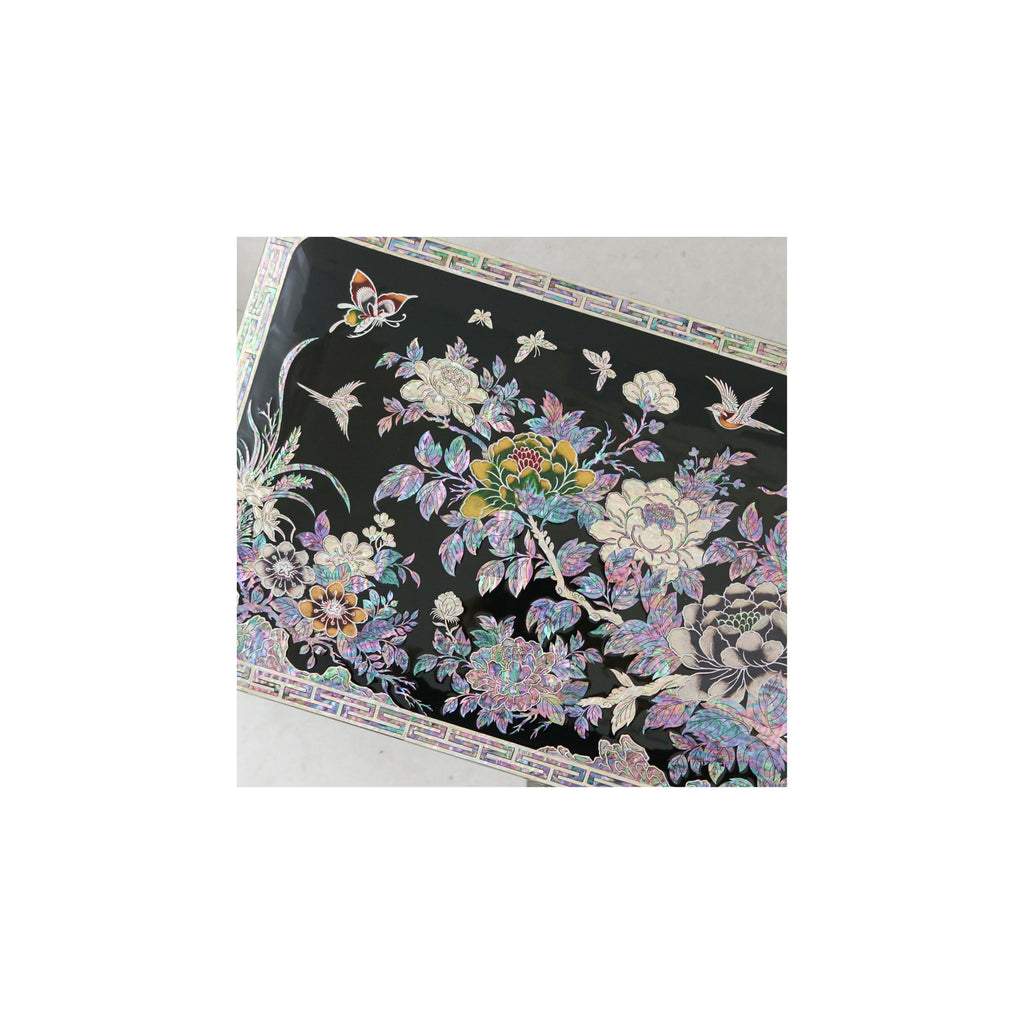 Masterpiece Najeon Bridal Painted Peony of Wealth Bongchae Wedding Box (Black) – detail view 7 [KS-CUT:P0000MPC:2451fffe1f0a]