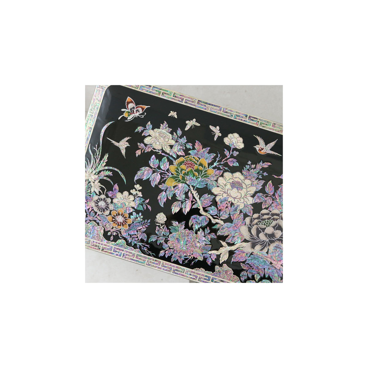Masterpiece Najeon Bridal Painted Peony of Wealth Bongchae Wedding Box (Black) – detail view 7 [KS-CUT:P0000MPC:2451fffe1f0a]