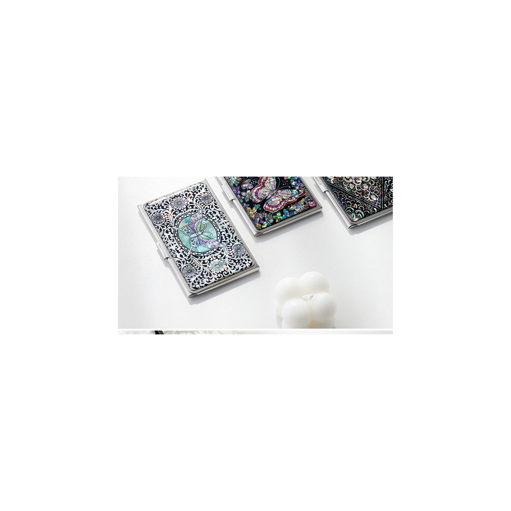Mother of Pearl Business Card Case (Arabesque Butterfly) – detail view 7 [KS-CUT:P0000HCH:33a4b62f5fd3]