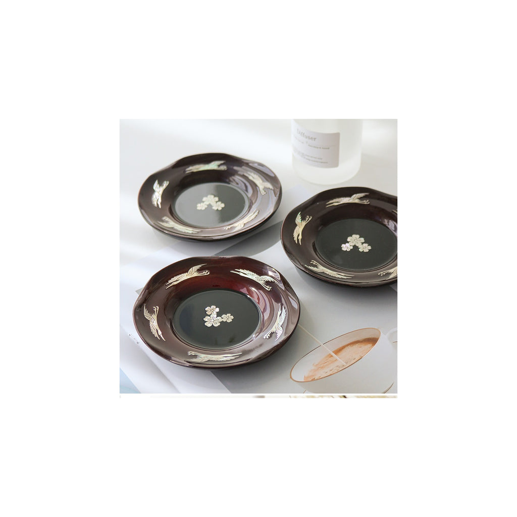 6-Piece Set: Najeonchilgi 5 Crane Tea Coaster Set Mother of Pearl Coaster Traditional Coaster (Master Artisan Lee Won-geun) – detail view 7 [KS-CUT:P0000IBW:c20c3f9296df]