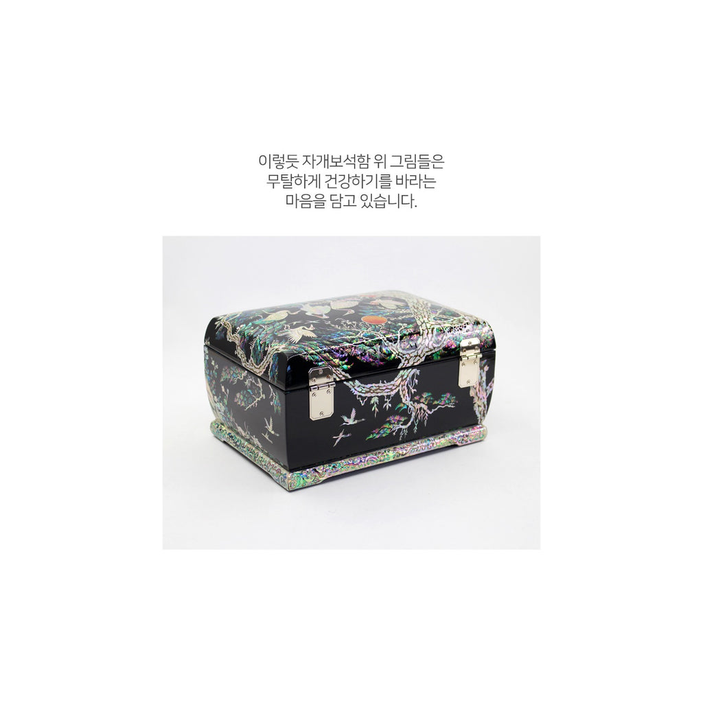 Premium Najeonchilgi Moon Pine & Crane Rounded Mother of Pearl Jewelry Box Jewelry Box Yedan Wedding Gift Box, 27 cm – detail view 7 [KS-CUT:P0000TKW:fdb94b5f6ee9]