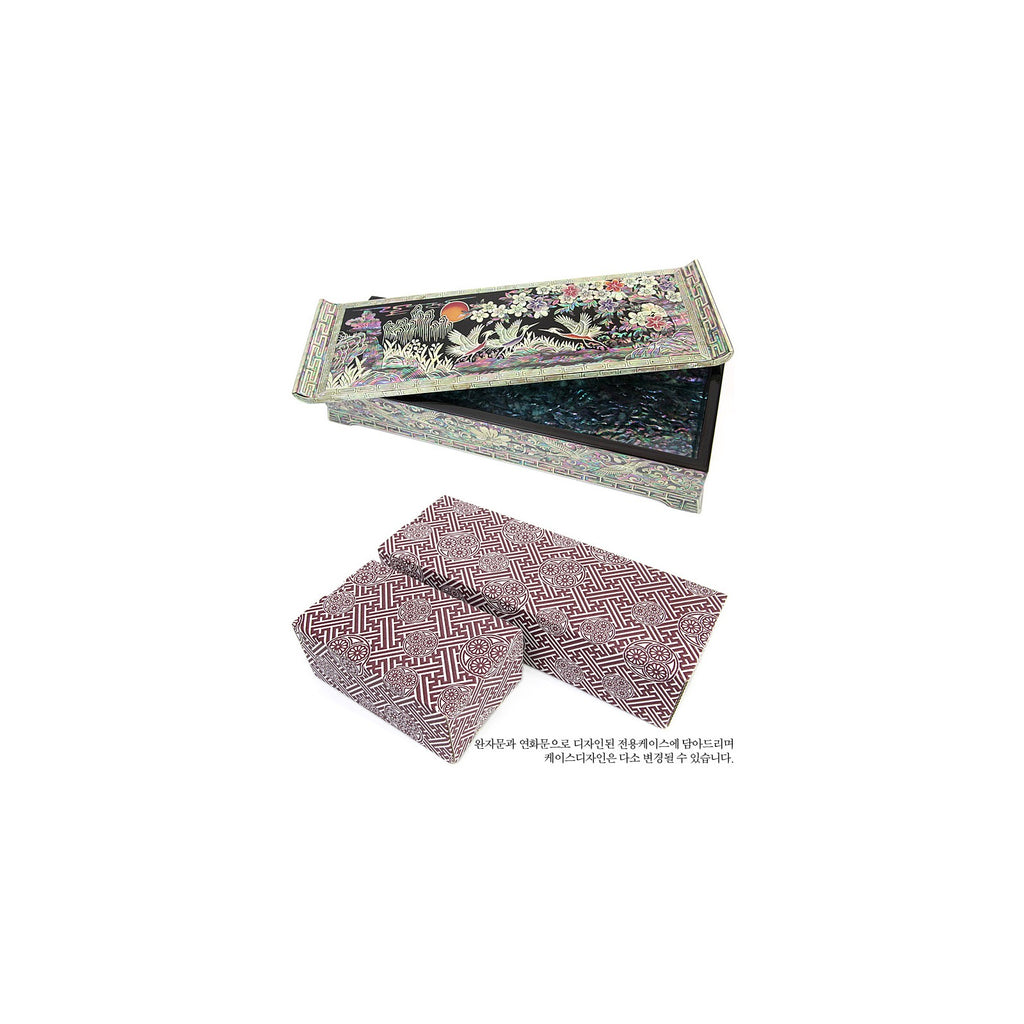 2-Piece Set: Premium Najeon Plum Blossom Seonbi Scholar Scholar's Pen Case Box – detail view 7 [KS-CUT:P0000DOK:7fac3f4bb733]
