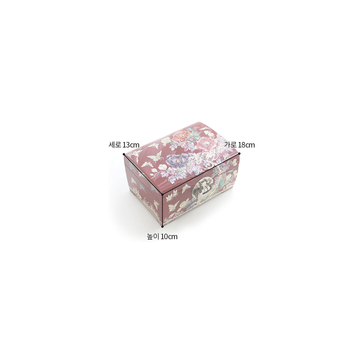 Premium 2 Tier Najeonchilgi Rounded Peony Red Mother of Pearl Jewelry Box Jewelry Box, 18 cm (Master Artisan Jang Tae-bok) – detail view 8 [KS-CUT:P0000LIQ:6041fd74bfc4]