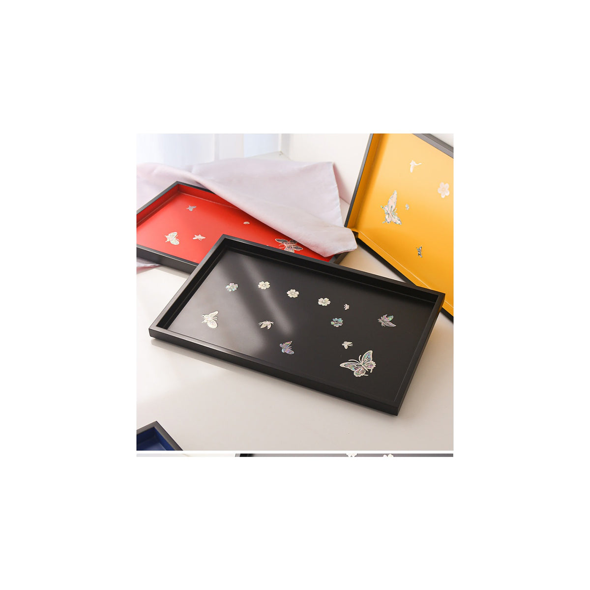 Color Mother of Pearl Butterfly Square Tray D – detail view 8 [KS-CUT:P0000SWK:b1990a7fe457]