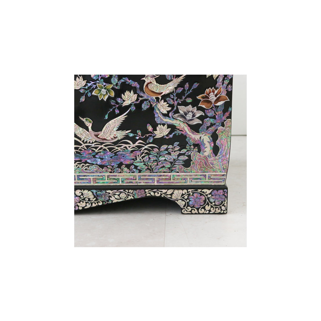 Masterpiece Najeon Bridal Painted Peony of Wealth Bongchae Wedding Box (Black) – detail view 8 [KS-CUT:P0000MPC:cf884915a252]
