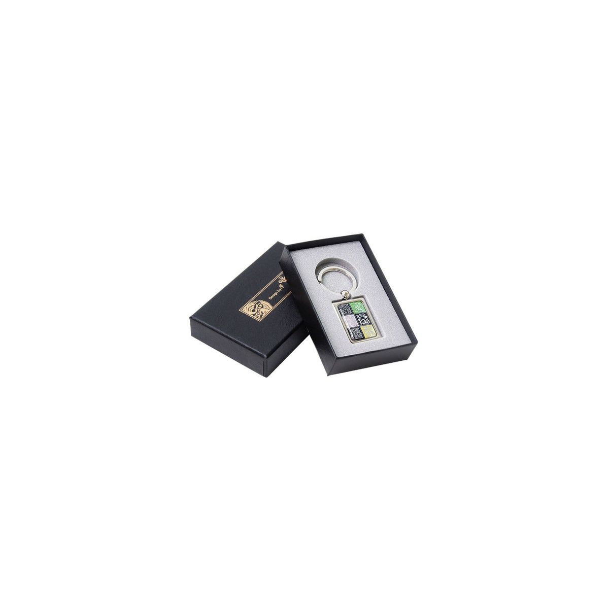 Najeon Square Keyring (Flower Jogakbo Patchwork Pine & Crane Four Gentlemen Hangul) – detail view 8 [KS-CUT:P0000GWE:0f761d3950fd]
