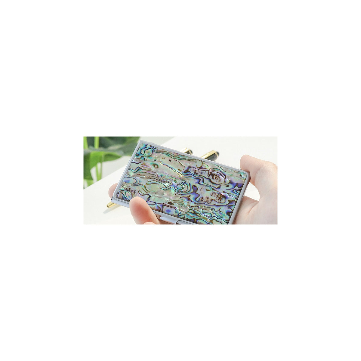 2-Piece Set: Premium Najeon Marbled Pattern Business Card Case Mother of Pearl Pen M – detail view 8 [KS-CUT:P0000RMT:65712f750ef9]