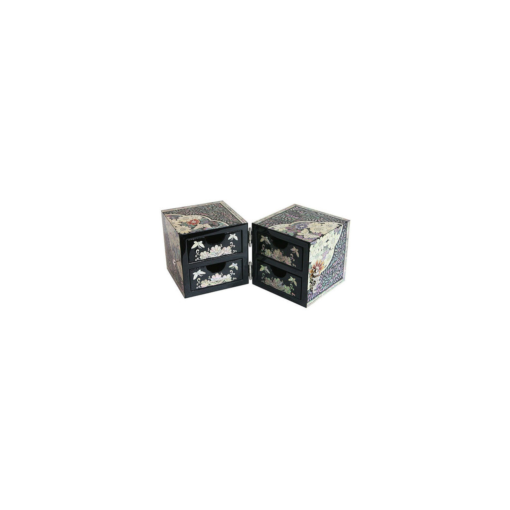 Najeonchilgi Painted Double Lidded Mother of Pearl Jewelry Box Jewelry Box Earrings Box – detail view 8 [KS-CUT:P0000BLI:451da5535d85]