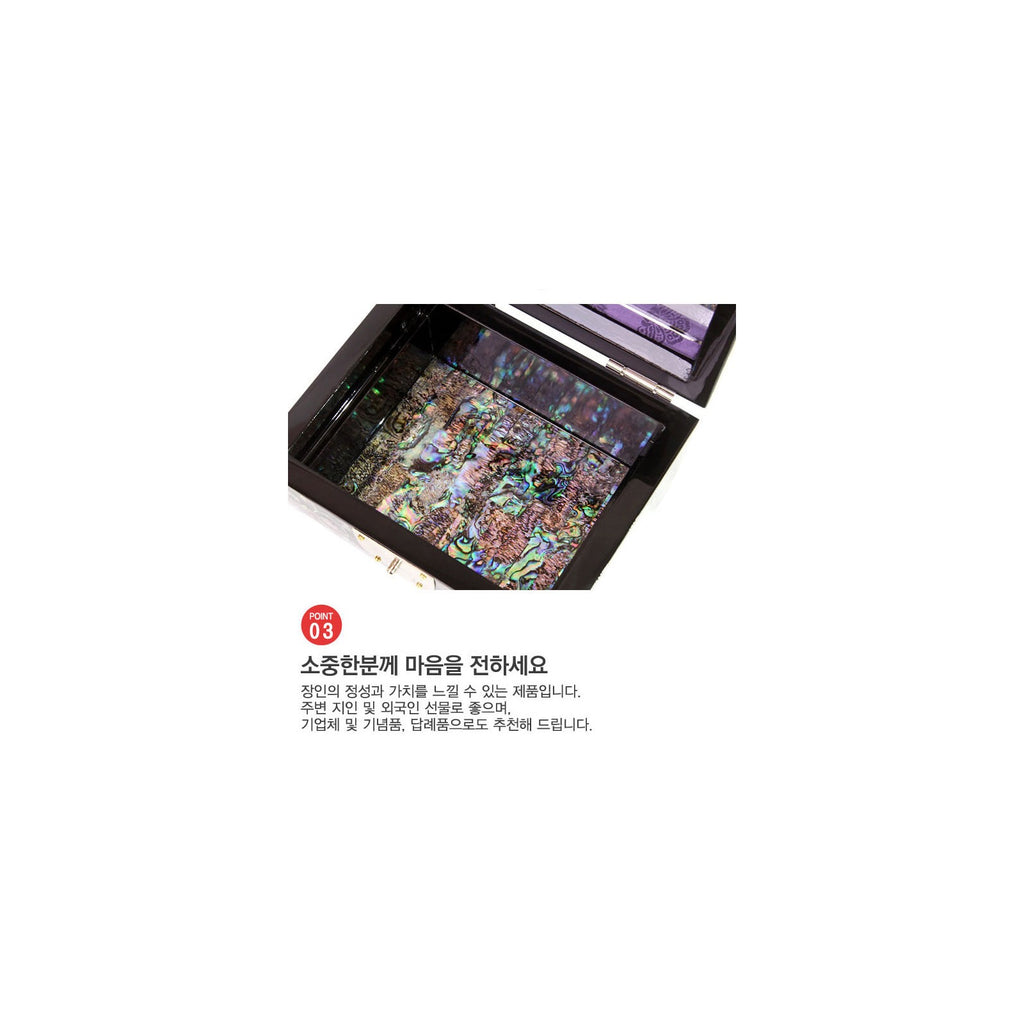Najeonchilgi Black Lacquer Peony Arabesque 2 Tier Mother of Pearl Jewelry Box Jewelry Box, 16 cm (Master Artisan Jang Tae-bok) – detail view 8 [KS-CUT:P0000MGN:21ba788b0b44]