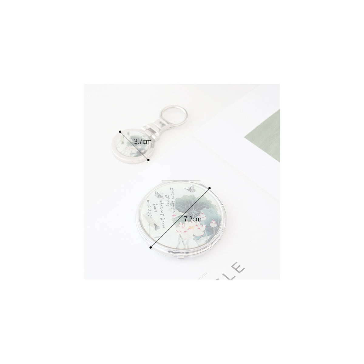 2-Piece Set: Najeon Hand Mirror Keyring Set (Damhwa Butterfly) – detail view 8 [KS-CUT:P0000PWS:b037748ad232]