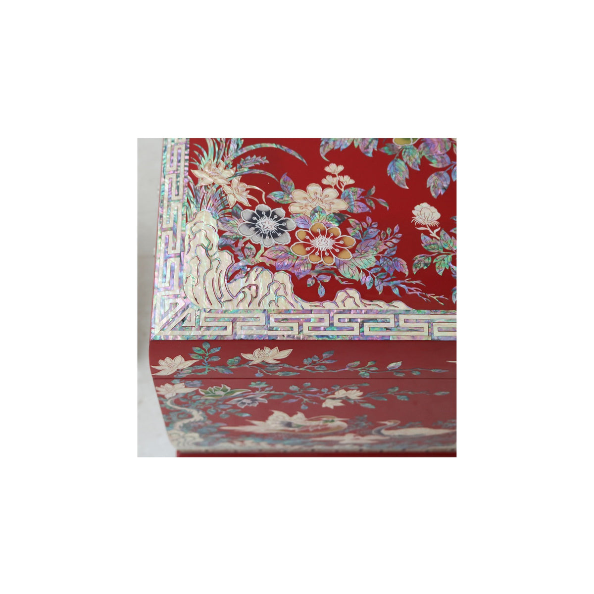 Masterpiece Najeon Bridal Painted Peony of Wealth Bongchae Wedding Box (Red) – detail view 8 [KS-CUT:P0000MPD:33240d7c9a4d]