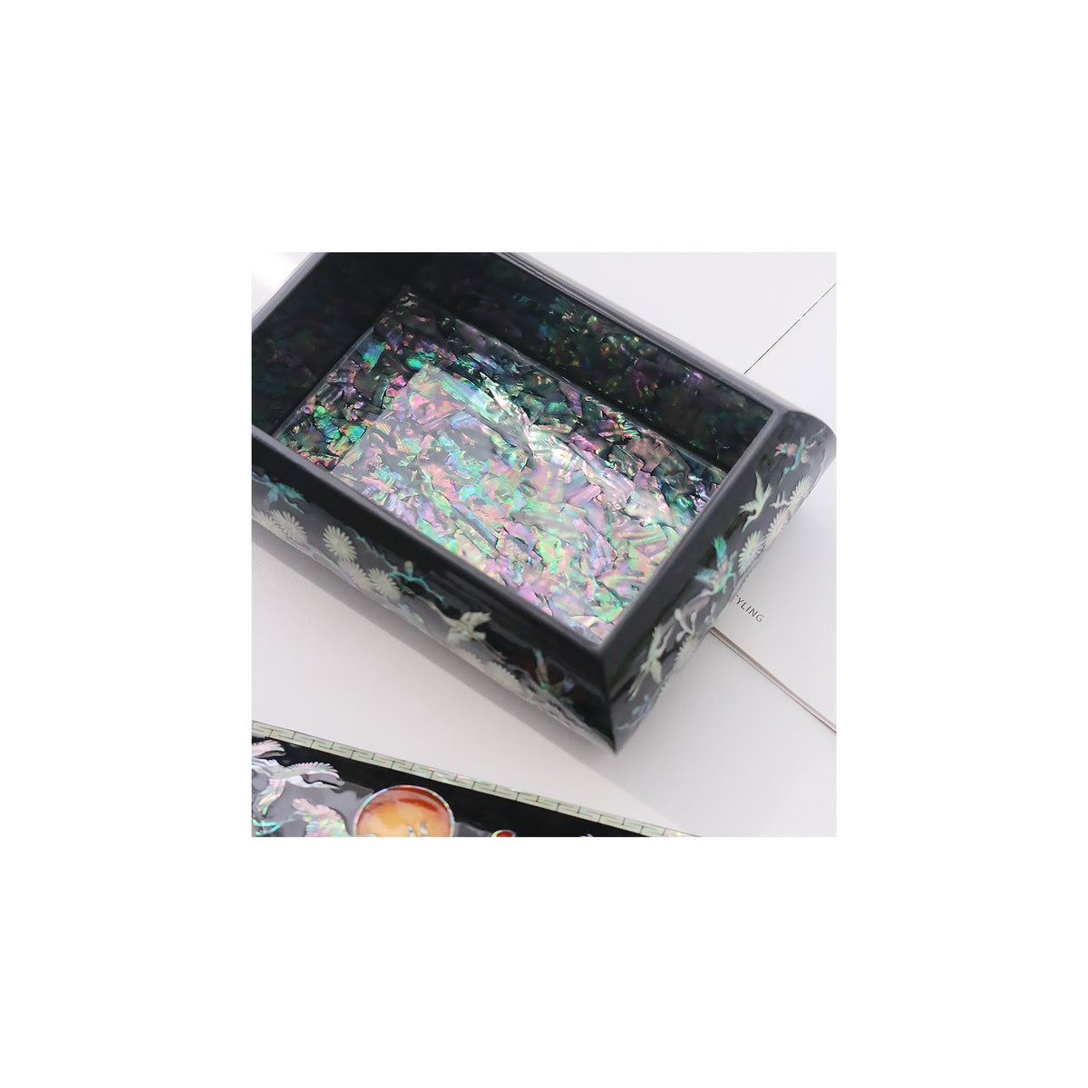 Masterpiece Najeon Rounded Pine & Crane Black Business Card Case – detail view 8 [KS-CUT:P0000HOP:378bf04adfc4]