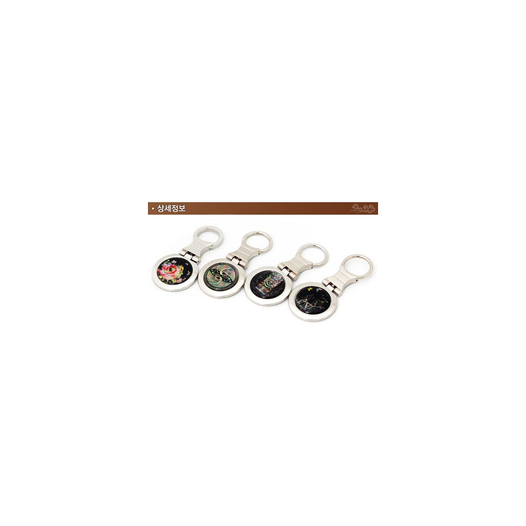 Najeon Round Keyring (Dancheong Rose Twin Cranes) – detail view 8 [KS-CUT:P0000GWB:f54bdba28ab7]