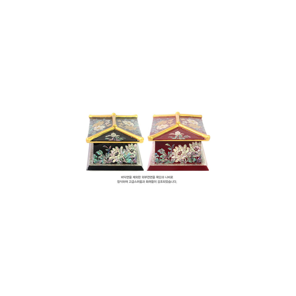 Masterpiece Najeon Gold Trimmed Peony Roof Tile Business Card Case (Master Artisan Kim Yong-gwan) – detail view 8 [KS-CUT:P0000HHB:c8678c2b463f]