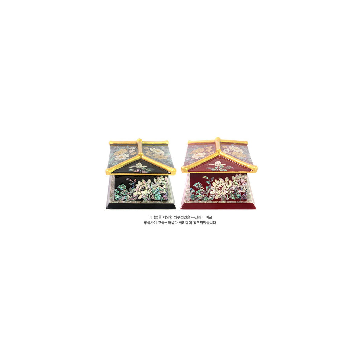 Masterpiece Najeon Gold Trimmed Peony Roof Tile Business Card Case (Master Artisan Kim Yong-gwan) – detail view 8 [KS-CUT:P0000HHB:c8678c2b463f]